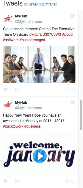 embed social media feeds in your company intranet