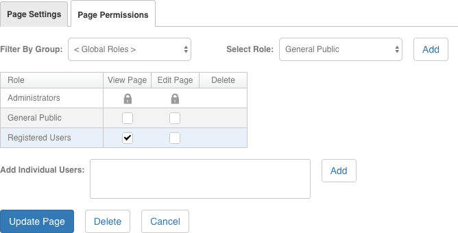 Intranet Page Permissions