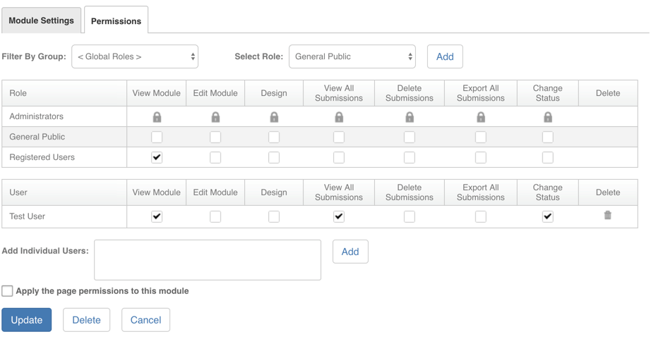 intranet form permissions