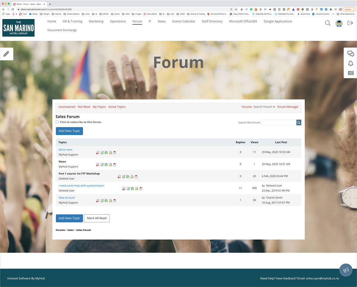 intranet forum example
