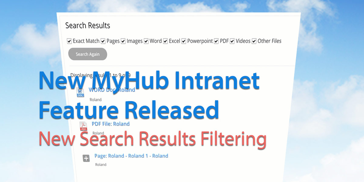 Intranet Feature Search Filtering